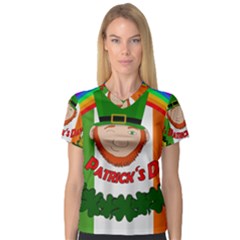 St  Patricks Day  Women s V-neck Sport Mesh Tee