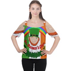 St  Patricks Day  Women s Cutout Shoulder Tee