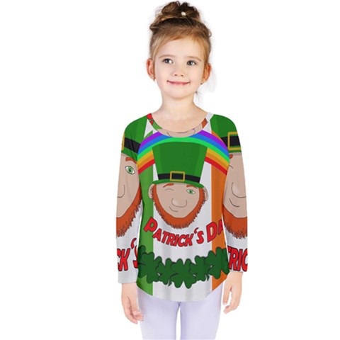 St  Patricks Day  Kids  Long Sleeve Tee by Valentinaart