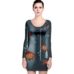 Natural Habitat Long Sleeve Velvet Bodycon Dress by Valentinaart