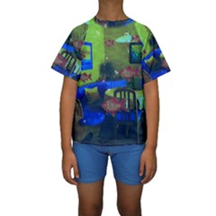 Natural Habitat Kids  Short Sleeve Swimwear by Valentinaart