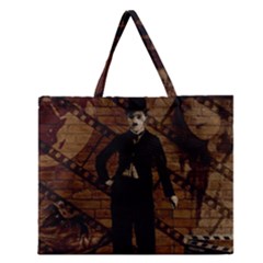 Charlie Chaplin  Zipper Large Tote Bag by Valentinaart