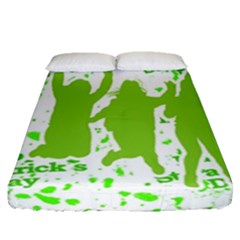 Saint Patrick Motif Fitted Sheet (queen Size) by dflcprints