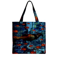 Urban Swimmers   Zipper Grocery Tote Bag by Valentinaart