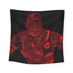 Warrior - red Square Tapestry (Small)