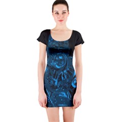 Warrior - Blue Short Sleeve Bodycon Dress by Valentinaart