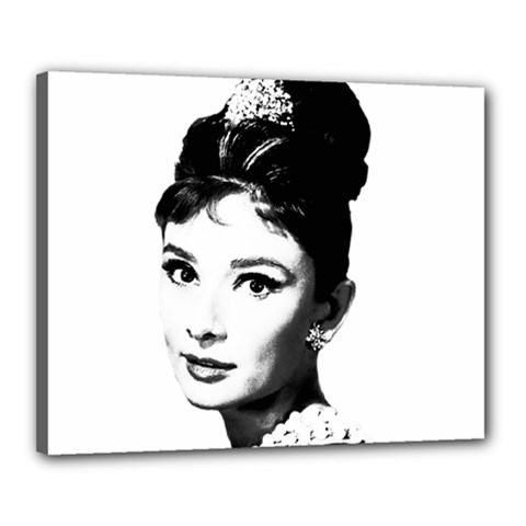 Audrey Hepburn Canvas 20  X 16  by Valentinaart