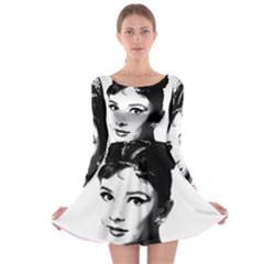 Audrey Hepburn Long Sleeve Skater Dress by Valentinaart