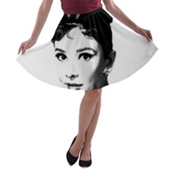 Audrey Hepburn A-line Skater Skirt by Valentinaart