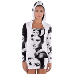 Audrey Hepburn Women s Long Sleeve Hooded T-shirt by Valentinaart