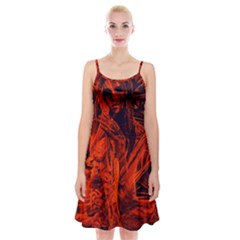 Red Girl Spaghetti Strap Velvet Dress