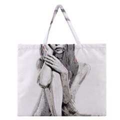 Stone Girl Zipper Large Tote Bag by Valentinaart