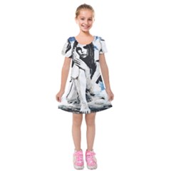 Angel Kids  Short Sleeve Velvet Dress