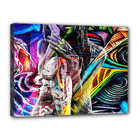 Graffiti Girl Canvas 16  X 12 