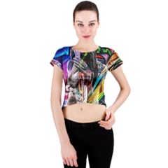 Graffiti Girl Crew Neck Crop Top