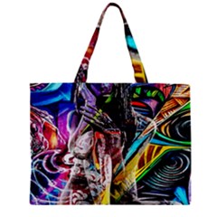 Graffiti Girl Zipper Mini Tote Bag by Valentinaart