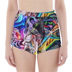 Graffiti Girl High-waisted Bikini Bottoms