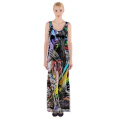 Graffiti Girl Maxi Thigh Split Dress