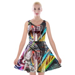 Graffiti Girl Velvet Skater Dress