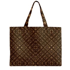 Wooden Ornamented Pattern Zipper Mini Tote Bag