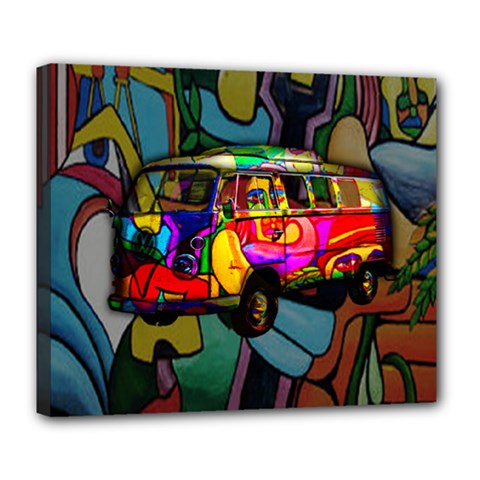 Hippie Van  Deluxe Canvas 24  X 20  