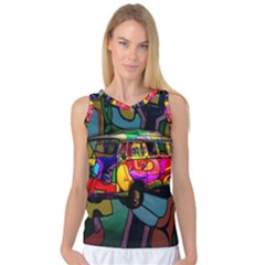 Hippie Van  Women s Basketball Tank Top by Valentinaart