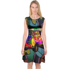 Hippie Van  Capsleeve Midi Dress