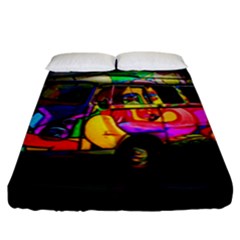 Hippie Van  Fitted Sheet (king Size) by Valentinaart