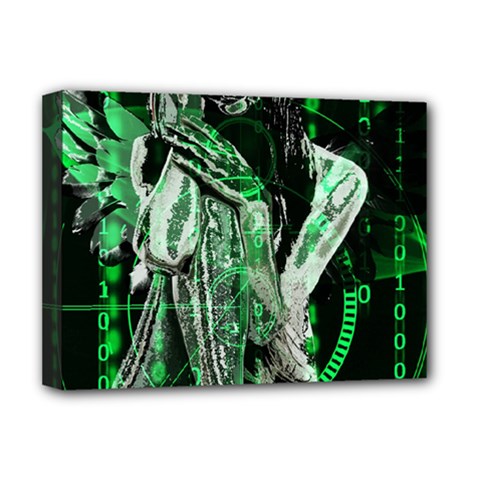 Cyber Angel Deluxe Canvas 16  X 12   by Valentinaart