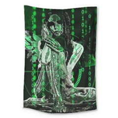 Cyber Angel Large Tapestry by Valentinaart