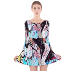 Graffiti Angel Long Sleeve Velvet Skater Dress