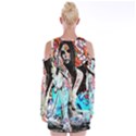 Graffiti angel Velvet Long Sleeve Shoulder Cutout Dress View2