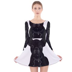 Bulldog Long Sleeve Velvet Skater Dress