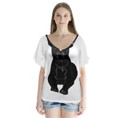 Bulldog Flutter Sleeve Top by Valentinaart