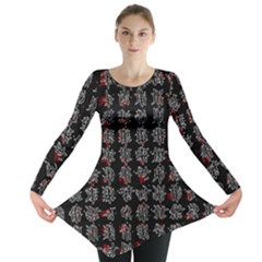 Chinese Characters Long Sleeve Tunic 