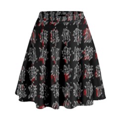 Chinese Characters High Waist Skirt