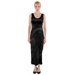 Black Bulldog Fitted Maxi Dress by Valentinaart