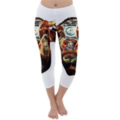 Artistic Cow Capri Winter Leggings  by Valentinaart