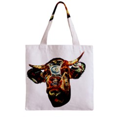 Artistic Cow Zipper Grocery Tote Bag