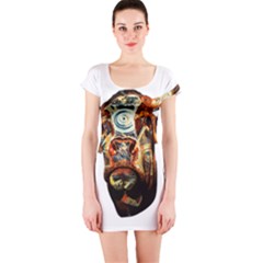 Artistic Cow Short Sleeve Bodycon Dress by Valentinaart