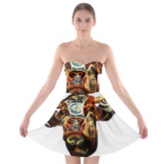 Artistic Cow Strapless Bra Top Dress by Valentinaart