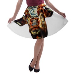 Artistic Cow A-line Skater Skirt