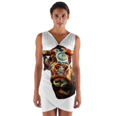 Artistic Cow Wrap Front Bodycon Dress by Valentinaart