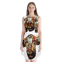 Artistic Cow Sleeveless Chiffon Dress   by Valentinaart