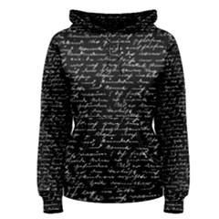 Handwriting  Women s Pullover Hoodie by Valentinaart