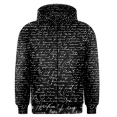 Handwriting  Men s Zipper Hoodie by Valentinaart