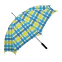 Gingham Plaid Yellow Aqua Blue Straight Umbrellas View2