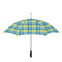 Gingham Plaid Yellow Aqua Blue Straight Umbrellas View3