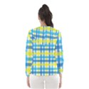 Gingham Plaid Yellow Aqua Blue Hooded Wind Breaker (Women) View2