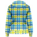 Gingham Plaid Yellow Aqua Blue Women s Pullover Hoodie View2